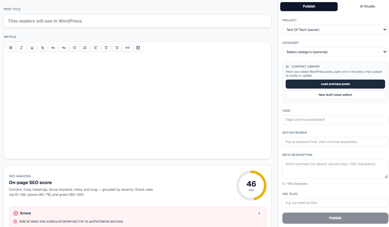 Pro Workspace Editor